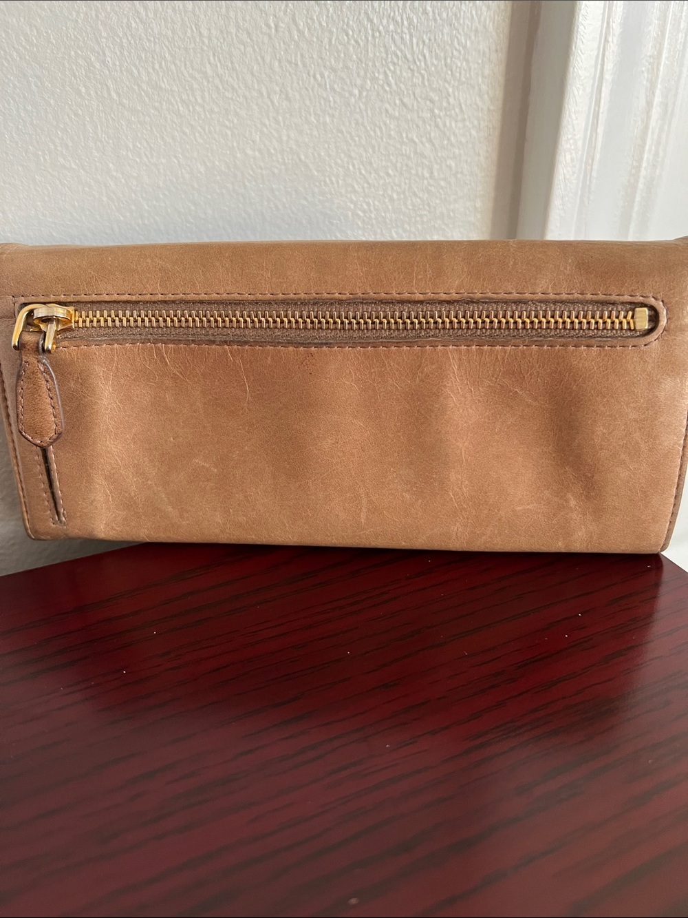 Prada Tan Leather Clutch with Gold Hardware - Picture 2 of 16